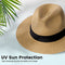 Light Brown/Black Thread Belt Simplicity Men's Panama Sun Hat - OS - Like New