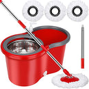 Spin Mop Bucket Set 360° Spin Mop, Bucket, 3 Microfiber Mop Refills, B0BR3HTB8L - Brand New