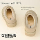 CUSHIONAIRE KETO WOMENS SLIPPERS SLIP-ON SUEDE MULE SLIPPER - SIZE 8 - BISCUIT - Like New