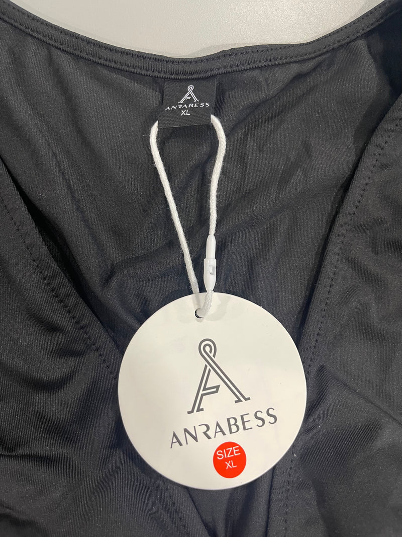 ANRABESS SHORT SLEEVE DRESS - SIZE: WOMEN XL - BLACK - Like New