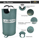 DOKEHOM 115L X-Large Laundry Basket, Collapsible Laundry Hamper - Green&Sliver - Brand New