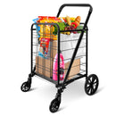 SereneLife Folding Grocery Utility Shopping Cart with 360 Rolling Swivel Wheels - Like New