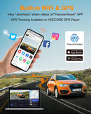 YEECORE Dual Dash Cam, 4K+1080P, WiFi GPS, 3", Night Vision, - Scratch & Dent
