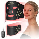 DPFACE RED LIGHT MASK FOR FACE & NECK ANTI-AGING SKIN FIRMING SKIN - BLACK - Like New