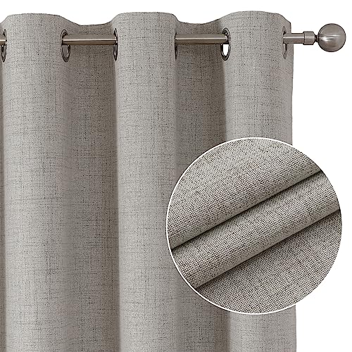 JOYDECO Room Darkening Curtains W/Grommets, Greyish White (42x63") - 63" Length - Like New