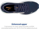 BROOKS MEN'S GHOST 15 RUNNING SHOE - PEACOAT/BLUE/ORANGE POP - SIZE 9 - Like New