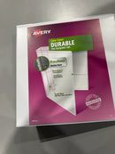 AVERY DURABLE VIEW BINDERS-DURABLE 3" CAP, 11"X8-1/2" 1 CASE OF 6 - WHITE - Brand New