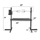 ONLYFIRE ADJUSTABLE OUTDOOR CAMPING ROTISSERIE GRILL SYSTEM AND SPIT KIT - BLACK - Like New