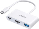 Anker USB C Hub PowerExpand 3-in-1 USB 4K HDMI 100W Power Delivery A8339 - White Like New