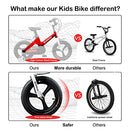 Kids Bike Boys Girls BMX Style Bicycle Training Wheels 14" Adjustable Seat Red - Like New