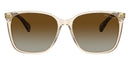 RALPH LAUREN WOMEN'S SUNGLASSES SHINY TRANSPARENT BROWN 56-16-145 2P - Like New