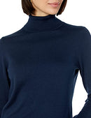 AMAZON ESSENTIALS WOMEN YEAR ROUND LONG SLEEVE TURTLENECK, SIZE L, NAVY - Brand New