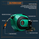 SuperHandy Water Hose Reel Retractable 1/2"x50' Feet PRO Flex - Green/Black - Like New