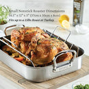 HESTAN PROVISIONS CLASSIC CLAD NONSTICK ROASTING PAN WITH RACK, 14.5", SS-STEEL - Like New