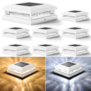 BOSCEOS SOLAR POST LIGHTS 8-PACK 2 COLOR MODES 16LEDS OUTDOOR - WHITE - Like New