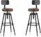 MSMV 27-35" Vintage Industrial Bar Stool Farmhouse Set 2 - Cast Steel Stool - Like New