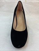 FOREVER-SONGFUL-4 WOMEN PUMPS NUBUCK SUEDE PU 3.5" HI-CHUNKY - SIZE: 7 - BLACK - Like New