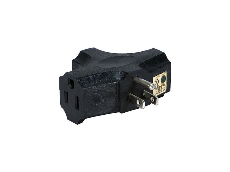 Black 3-Outlet 3-Prong AC Plug