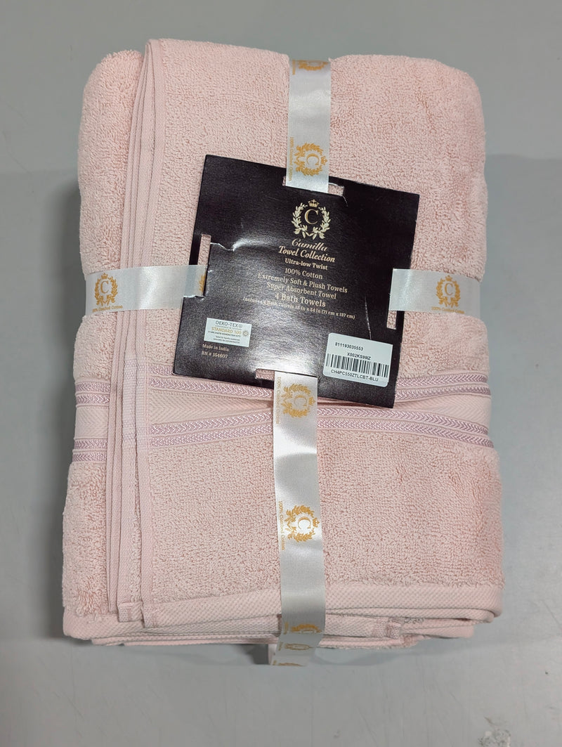 CAMILLA TOWEL COLLECTION FOR BATHROOM - 4 PACK - PINK - Brand New