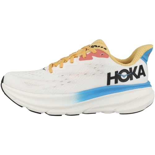 1127896 HOKA WOMEN'S CLIFTON 9 RUNNING SHOES, WOMEN 6 (EU W37 1/3) White/Black - Like New