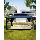GARVEE HARDTOP GAZEBO 12X18 FT ALL WEATHER DOUBLE METAL ROOF NET - MULTI COLOR - Brand New