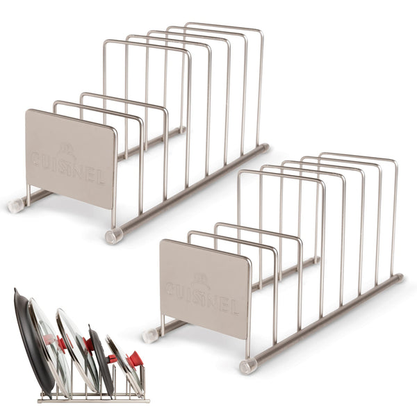 CUISINEL LID AND DISH ORGANIZER RACK 2-PACK SATIN NICKEL - Scratch & Dent