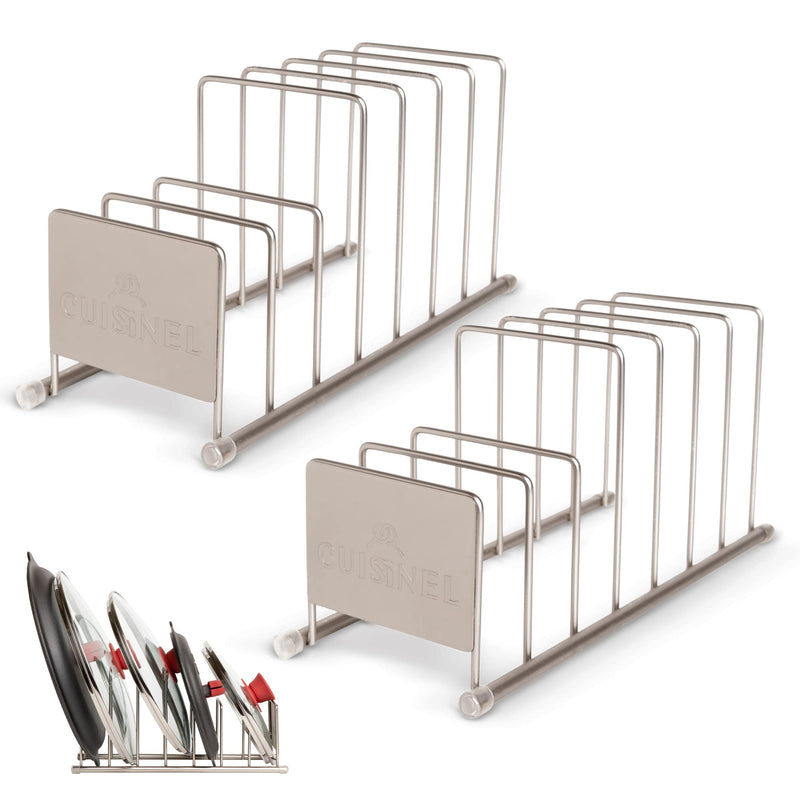 CUISINEL LID AND DISH ORGANIZER RACK 2-PACK SATIN NICKEL - Scratch & Dent