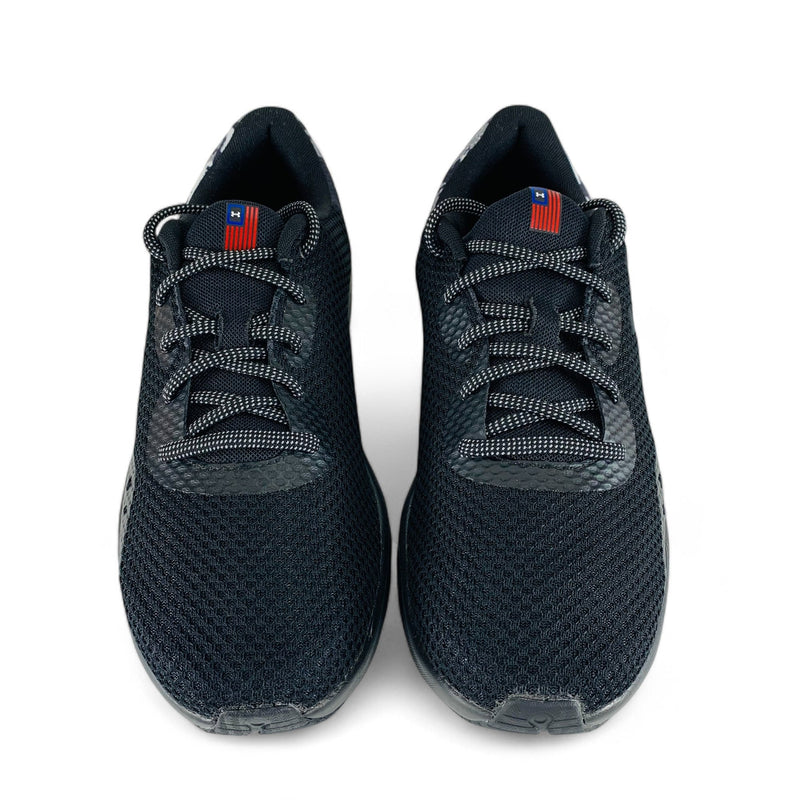 UNDER ARMOUR CHARGED PURSUIT 3 FREEDOM USA RUNNING SHOES  SIZE: MEN 11.5 - BLACK - Like New