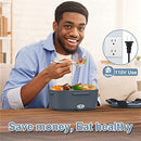 WISAKEY HEATED LUNCH BOX FOR ADULTS, 60-80W ELECTRIC LUNCH BOX - BLACK/GRAY - Like New