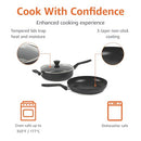 AMAZON BASICS 10 PIECE HARD ANODIZED NON-STICK STACKABLE COOKWARE SET - BLACK - Like New
