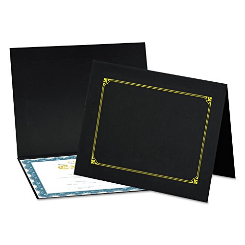 UNIVERSAL 8 IN. X 10 IN. A4 CERTIFICATE/DOCUMENT COVER (6/PACK) UNV76895 - BLACK - Brand New
