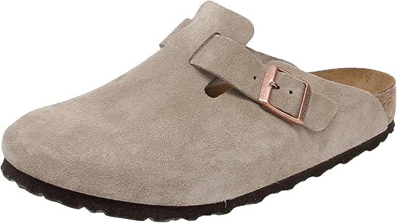 BIRKENSTOCK SOFT SUEDE LEATHER CLOGS - SIZE: MEN 10 (EU M43) - BEIGE - Like New