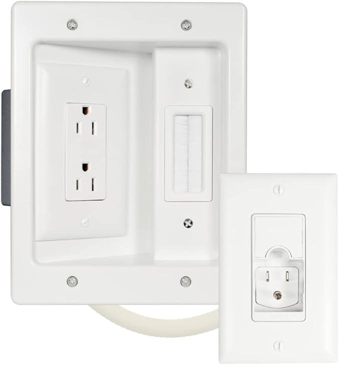 SANUS WSIWPSB1 in-Wall TV Power and Cable Management Kit - WHITE - Like New