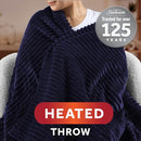 Sunbeam Royal Posh Velvet Heated Throw Electric Blanket 50" x 60" - Admiral Blue - Like New