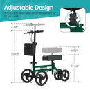 ELENKER YF-9005E ADJUSTABLE STEERABLE MEDICAL KNEE WALKER 10"WHEELS - GREEN - Like New