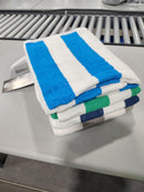 NOBLE HOUSE CABANA BATH TOWEL 4 PACK, 36 X 66 - GREEN/GRAY/NAVY/BLUE - Brand New