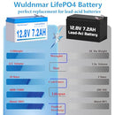 WULDNMAR 12V 7.2AH LIFEPO4 WULDNMAR-BATTERY - Like New