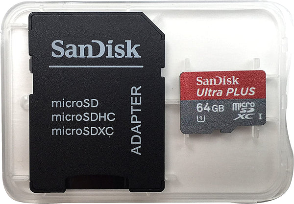 SANDISK ULTRA PLUS MICROSDXC UHS-I CARD W/ADAPTER 64GB SDSQUSC-064G-AC1MA New