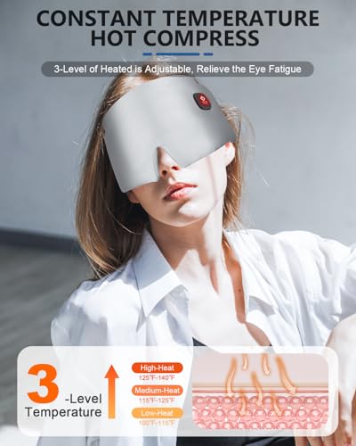 Silk Heated Eye Mask 2000mAh Large Size Cordless Sleep Mask Warm Eye Compresses - Like New