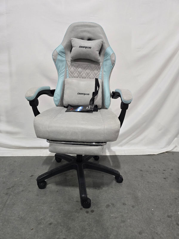 DARKECHO GAMING CHAIR FABRIC POCKET SPRING CUSHION - GRAY/BLUE - Like New