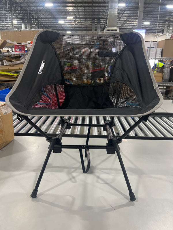 ORAGATI CAMPING CHAIR, PORTABLE FOLDING CHAIR FOR CAMP BACKPACKING - BLACK - Like New