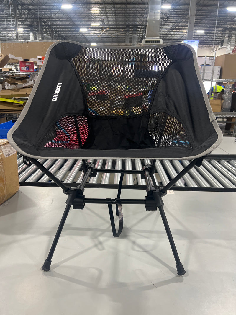 ORAGATI CAMPING CHAIR, PORTABLE FOLDING CHAIR FOR CAMP BACKPACKING - BLACK - Like New