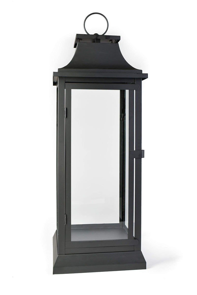 Serene Spaces Living 25" Tall Black Decorative Hurricane Lantern - Black - Like New