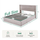 Novilla  N-F12006-F-BR Full Bed Frame with Headboard and Storage - Beige - Like New