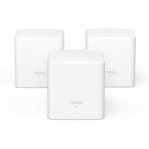 TENDA NOVA MESH WIFI SYSTEM COVERS 3500 SQ.FT AC1200 3 PACK MW5G - WHITE Like New