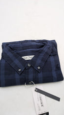 Jack Tailor Mens Regular Fit Long Sleeve Shirts, Size L, Navy Plaid - Brand New