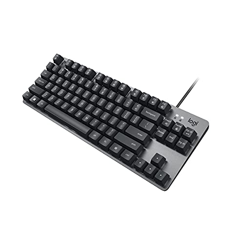 LOGITECH K835 TKL ALUMINUM MECHANICAL KEYBOARD WITH CABLE - TENKEYLESS QUIET - Like New