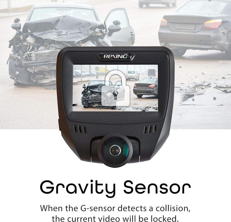 Rexing V360 360 Degree Wide Angle Dual Channel Dashboard Camera - Black - Like New