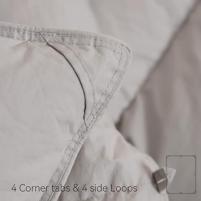 AIRLUCK LUXURY FEATHER DOWN COMFORTER FLUFFY DUVET QUEEN SIZE FROST GRAY - Like New