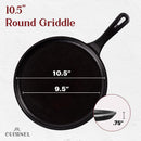 Cuisinel Cast Iron Round Griddle - 10.5" Crepe Maker + Silicone, C10-RG - BLACK - Like New
